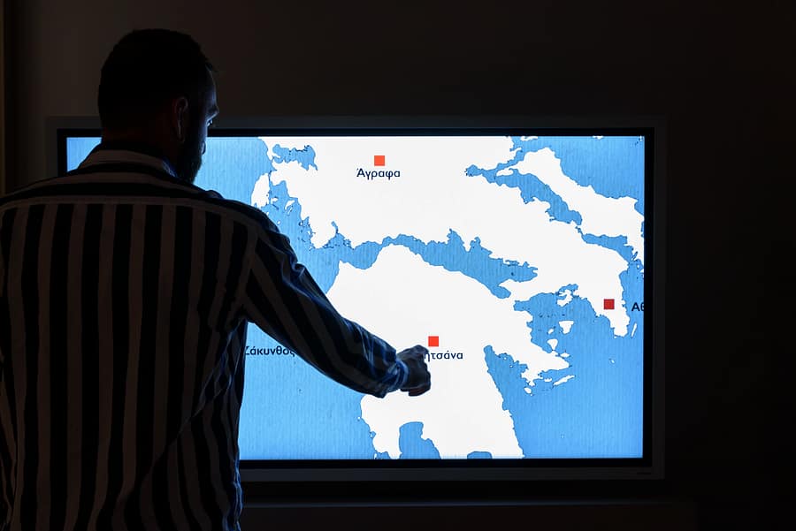 image from the touch screens in the exhibition